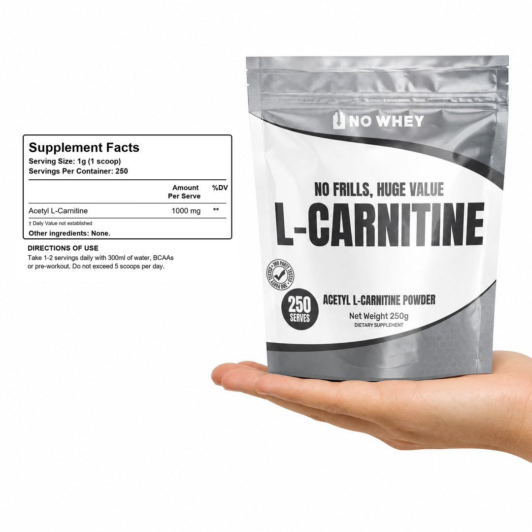 NoWhey Acetyl L-Carnitine 250g supplement facts
