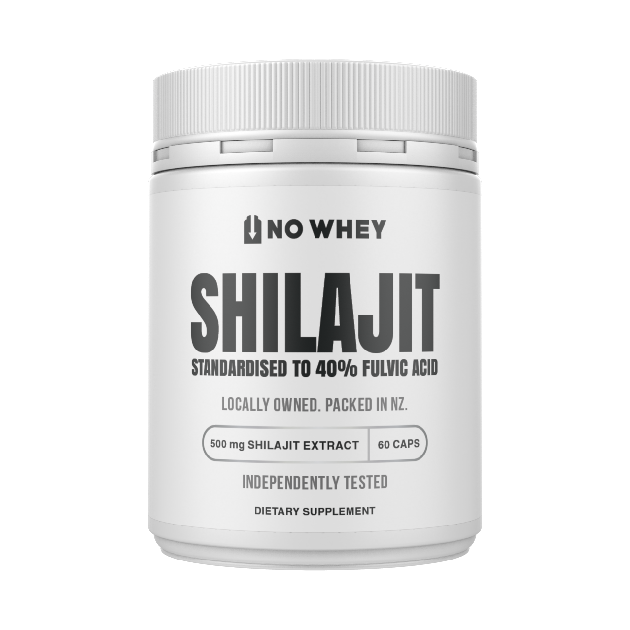 NoWhey Shilajit tub - 500mg shilajit extract standardised to 40% fulvic acid, 60 capsules