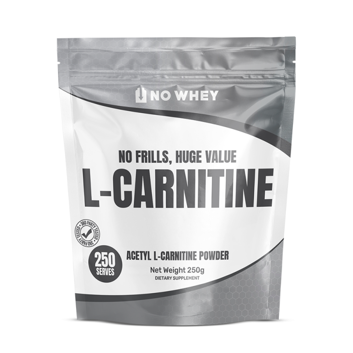 NoWhey Acetyl L-Carnitine 250g - Pure ALCAR Powder, 250 serves